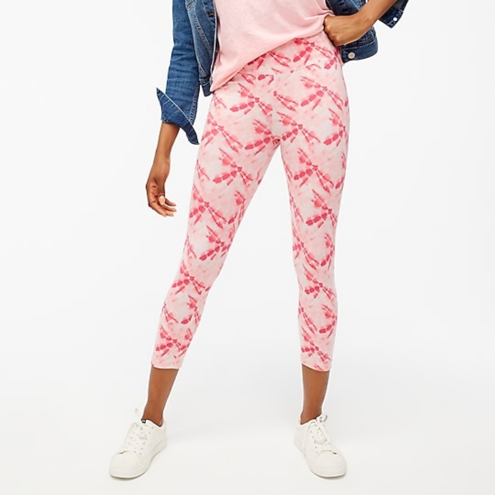 J.Crew tie & dye print crop leggings, medium, pink - Picture 1 of 8